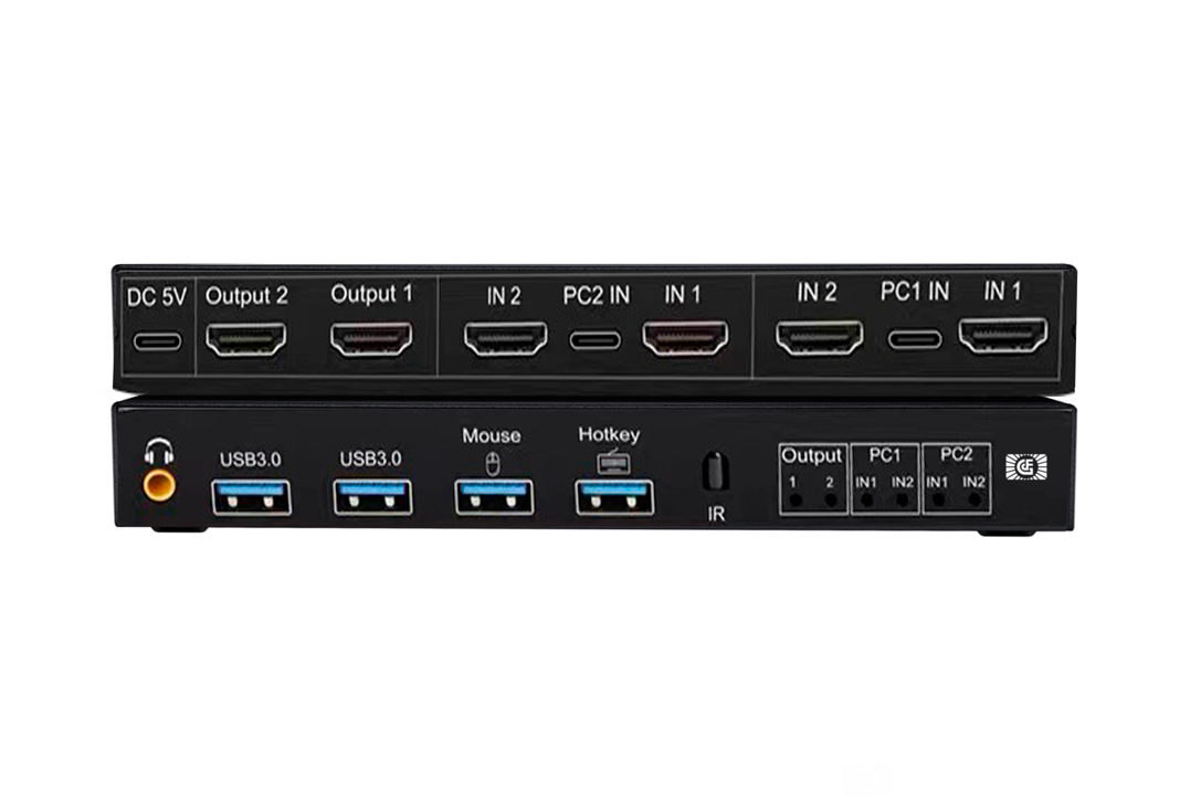 4K60HZ KVM Dual Screen Switcher 2 in 2 Out HDMI