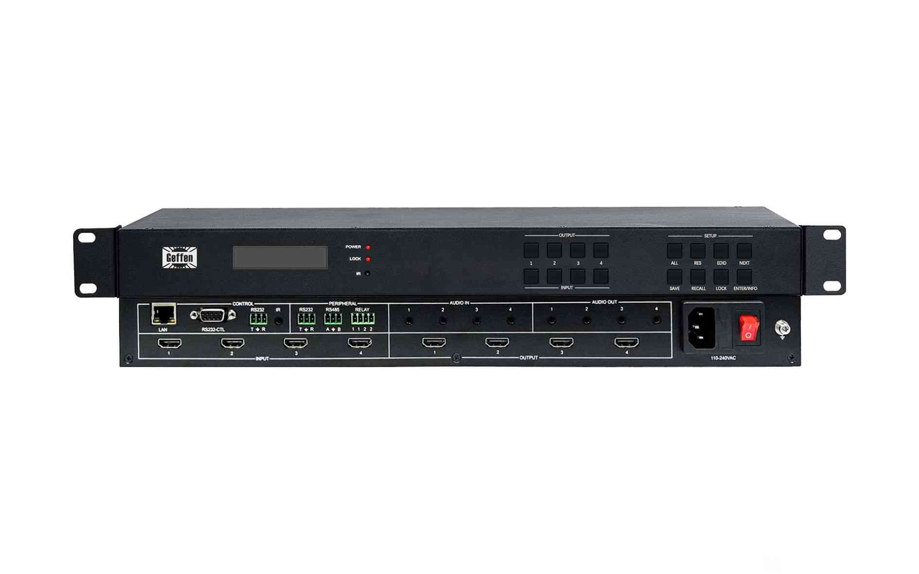 4x4 HDMI Seamless HD Matrix Switcher with Audio - 4K60