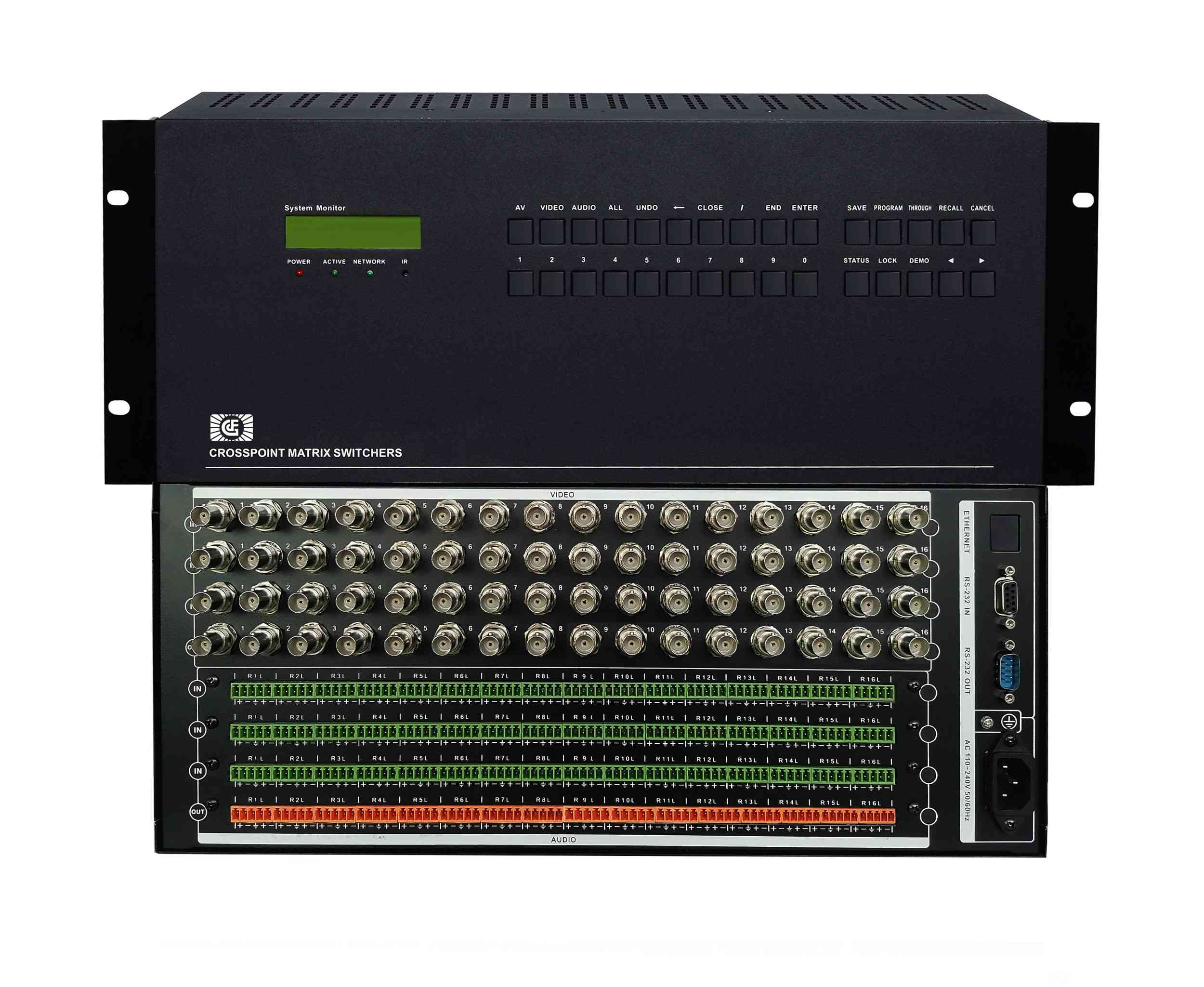 AV48 in 16 out audio and video matrix switcher