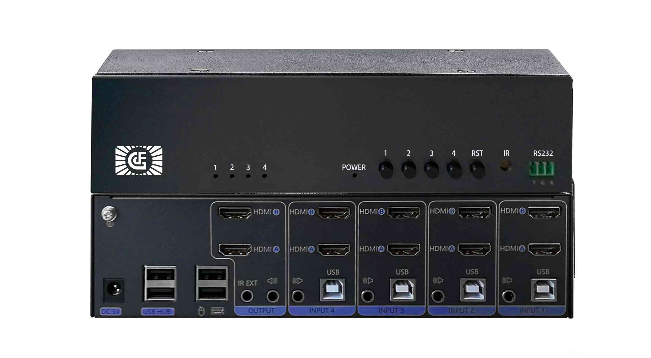 Multi-channel KVM HDMI4 in and 2 out switches